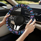 Car Steering Wheel Cover Sweat Absorption Safe Driving | Mushroom Print Car SUV Sedans Interior Accessories, Steering Wheel Protection Sweat Absorption