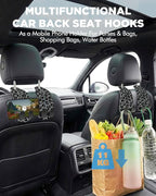 Purse Holder for Car, 2 Pack Heavy Duty Purse Hanger for Car, PU Leather Car Seat Hooks for Purses and Bags, Cute Leopard Print Headrest Organizer for Handbags & Backpacks