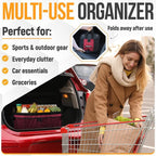 Trunk Organizer For SUV Car Organizer and Storage, Collapsible Multi-Compartment Storage Bag Car Accessories for Women Men, 1680D Oxford, Non Slip Bottom, Adjustable Straps, Soft Cover (65L)