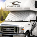 LATCH.IT RV Windshield Cover for Ford Class C E450 1997-2026 | Windshield Cover for RV Class C NOT for Transit Vans | RV Front Window Cover with Mirror Cutout & Corner Bands | Add Privacy & Protection
