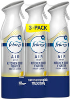 Air Mist, Air Freshener Spray, Odor Fighting Room Spray, Deodorizer for Home Bathroom Kitchen Office Apartment Dorm Room Classroom, Kitchen Odor Fighter Fresh Lemon Scent, 8.1oz, 3-pack