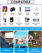 300W 12V to 110V Car Power Inverter, with Dual USB-A 24W and USB-C 65W, Dual AC Car Plug Adapter Outlet and Equipped with a Display Screen.Suitable for car Trips, Camping,Charging laptops
