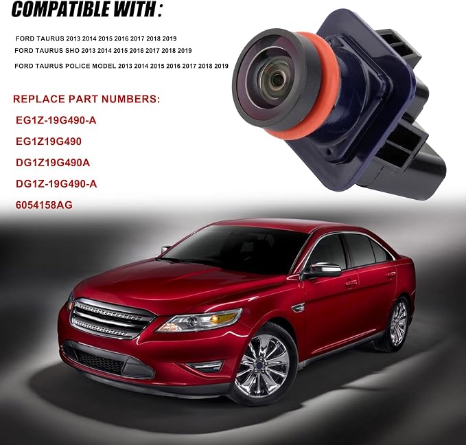 Rear View Backup Camera Compatible with Ford Taurus, Taurus Sho, Taurus Police Model 2013 2014 2015 2016 2017 2018 2019 Replaces # EG1Z-19G490-A, DG1Z19G490A