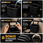 Car Trash Can for Car – Waterproof Hanging Car Garbage Bin – Bonus 20 Trash Bags Included