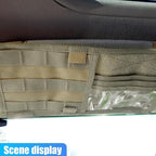 ZIMISI Molle Car Visor Organizer, Tactical Sun Visor Panel Organizer with Elastic Strap, Nylon Sunshade Storage Pouch with Magic Strap for Pen Card Sunglass, Fits for Car, SUV, Truck (Khaki)