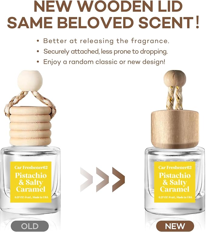 C Classy Car Air Freshener Hanging 2 Pack, Pistachio Essential Oil Diffuser, Long-Lasting Fragrance, Cute Car Accessories for Women & Men, Made in USA