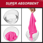 200 Pcs Microfiber Cleaning Cloth 16x16 Inch Microfiber Towels for Car Ultra Absorbent Cleaning Rags Reusable Lint Free Streak Free Detailing Towel for Car Washing Drying Dusting (Pink)