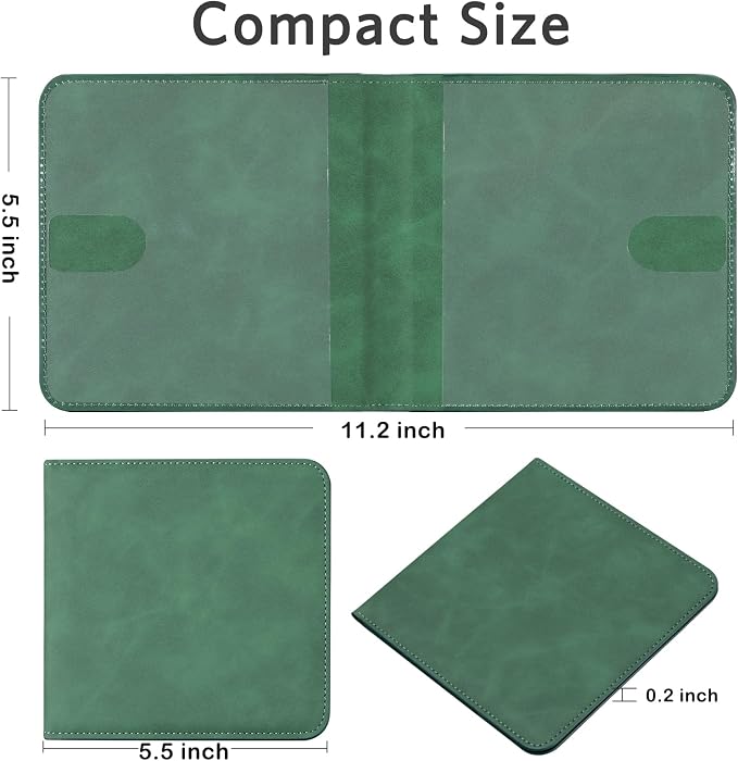 CoBak Car Registration and Insurance Holder - Small and Lightweight Vehicle Glove Box Car Organizer, Auto Truck Comparment Accessories Case for Essential Document, Driver License (Emerald)
