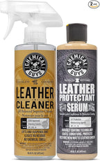 Leather Cleaner & Leather Serum Kit for Car Interiors, Furniture, Apparel, Shoes, Boots, and More (Works on Natural, Synthetic, Pleather, Faux Leather and More), 16 fl oz - 2 Items