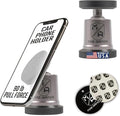MobNetic Maxx - USA Assembled Magnetic Phone Holder for Car, Magnetic Car Phone Mount, 90-Degree Tilt, 360-Degree Rotation, Aluminum Metal, Compatible with iPhone & Android - Gunmetal