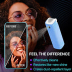 Mini Screen Cleaner Spray – Finger Proof Screen Cleaner for Smartphones, iPads, MacBooks, Laptops, Car Screens, Touchscreens – 3in1 Mist Cleaner, Microfiber Cloth and Protective Cover -Purple