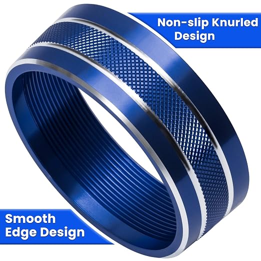 Audio Air Conditioning Button Cover Decoration Twist Switch Ring Trim for Jeep Wrangler JK JKU Patriot 2011-2018, Compass 11-16, Liberty 08-12, Dodge Challenger 08-14 Interior Accessories (Blue)