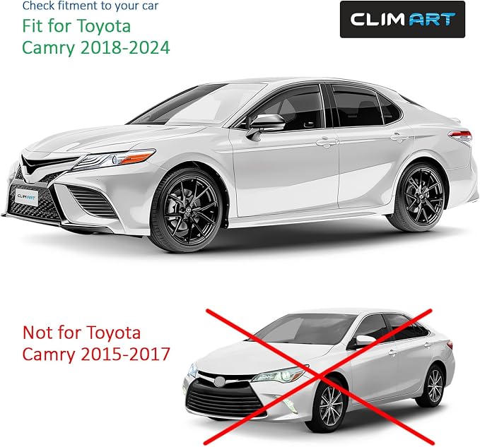 in-Channel Incredibly Durable Rain Guards Compatible with Toyota Camry 2018-2024, Original Window Deflectors, Vent Window Visors, Vent Deflector, 4 pcs. - 618111