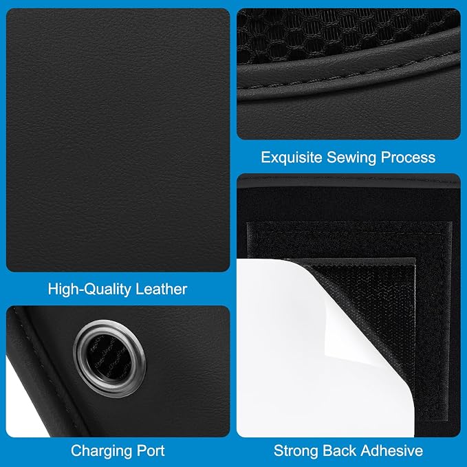 Car Seat Side Pocket Organizer, PU Leather Pouch Bag for Car Seat, Door, Window, Console, Registration Wallet Cards Trash Phone Sunglasses Holder Pocket for Auto
