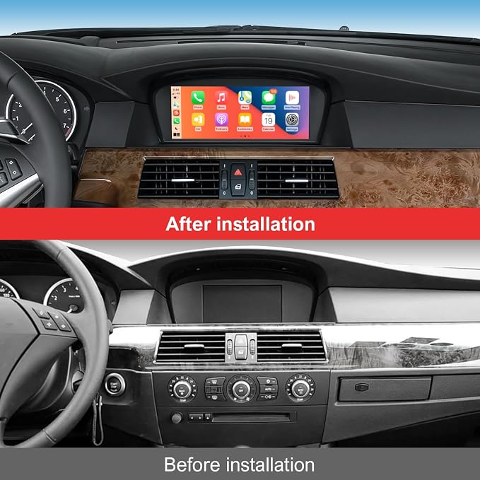 8.8" 1080P HD CarPlay & Android Auto Touchscreen for BMW 3s/5s CCC System | Fits 3s E90-93 & 5s E60/E61 (2003-2008),Plug & Play, Supports Rear Camera, MirrorLink, Bluetooth, Voice & OEM Controls