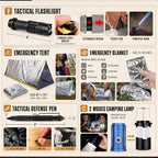 Survival Kit, 250Pcs Survival Gear First Aid Kit with Molle System Compatible Bag and Emergency Tent, Emergency Kit for Earthquake, Outdoor Adventure, Hiking, Hunting, Gifts for Men Women