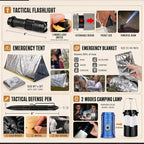 Survival Kit, 250Pcs Survival Gear First Aid Kit with Molle System Compatible Bag and Emergency Tent, Emergency Kit for Earthquake, Outdoor Adventure, Hiking, Hunting, Gifts for Men Women