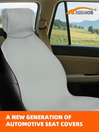 Universal Fit Waterproof Car Seat Cover - Rubber-Based Protection for Athletes, Fitness & Pets - Non-Slip Interior Backing, Includes Seat Belt Protector - Gray