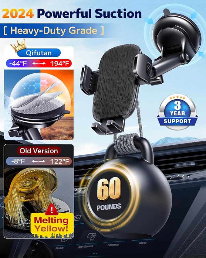 Dash Mounted Phone Holders for Your Car Dash Phone Mount for Car Dashboard Air Vent Multi-Mount 3 in 1 Vehicle Windshield Holder Compatible Multi-Device Clip Desk Mount
