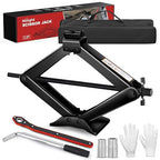 Scissor Jack Kit for Car 2 Ton(4409 lbs), Heavy Duty Portable Steel Scissor Lift Jack Car Tire Changing Kit with Ratchet & Lug Wrench for Sedan SUV MPV, 3.9''-15.7'' Lifting Range, Black