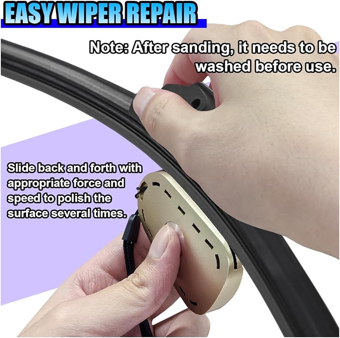 Car Windshield Wiper Repair Tool - Portable Double Sided Wiper Strip Restorer Car Windshield Wiper Regroover Tool - Windscreen Wiper Blade Cutter Cleaning Tools for Most Cars (Gold-2PCS)