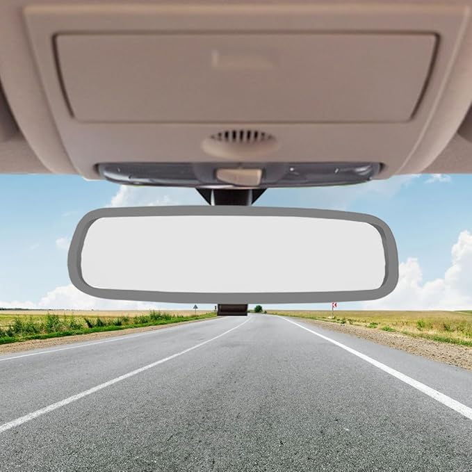 YoRise Car Rear View Mirror Protector Frame, Rearview Edge Cover (Gray) | Car Rearview Mirror Cover, Car Mirror Decoration Protector Accessories for Most Cars