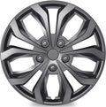 4-Pack Universal Hubcaps Wheel Covers Replacement R15, Steel Wheel Rim Cover for Most Cars Trucks Sedans SUV, 15" 15 in Hub Caps (Gray Color, 15 inch)