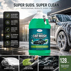 Car Wash Soap – Super Suds High Foaming- 128oz- USA - Deep Cleaning | Foam Cannon or Bucket Use | Cars, Trucks & more |pH-Balanced, Streak-Free | Removes Dirt & Grime | Concentrated car shampoo