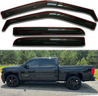 in-Channel Window Visors Rain Guards Fit for Ford F150 2015-2020 SuperCrew | Window Deflectors Vent Visors for Ford F250 F350 F450 F550 Super Duty Crew Cab 2017-2022, Vent Shades Truck Accessories 4pcs