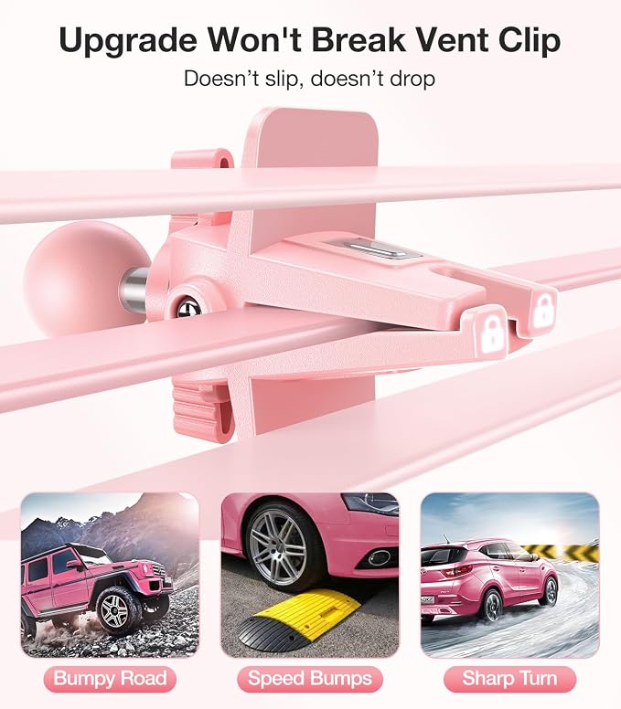 for MagSafe Car Mount [Upgraded Strongest Magnet Power] Magnetic Phone Holder for Car Vent 360 Adjustable Magnetic Car Phone Holder Mount for iPhone 15 14 13 12 Pro Max Plus Mini, Pink