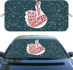 Positive Car Windshield Sunshades Peace Hope Kindness Motivation Front Window Sun Shade Rays Sun Shade Visor Protector for Car Sedan Truck SUV Accessories 59" L x 31.5" W