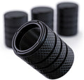 Aluminum Tire Valve Stem Caps – Anti-Rust, Premium Anodized Aluminum, Corrosion-Resistant, Easy Install, Universal Fit for Car, Truck, Bike, SUV – 1 Pack/Set of 4 (Onyx Black)