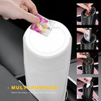 Car Trash Can Bin with Lid, Leakproof Portable Garbage Trash Bin Mini Cup Holder Organizer, Automotive Interior Dustbin Multipurpose Storage Container for Car Home Office (White)
