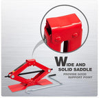 T10152 Torin Steel Scissor Lift Jack Car Kit, 1.5 Ton (3,000 lb) Capacity, Red