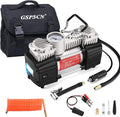 Portable Tire Inflator Heavy Duty Metal 12V Air Compressor Pump | 6X Faster Inflation Double Cylinder 150Psi with Extension Air Hose,LED Lights Air Pump for Car,SUV,RV,Truck,Balls,Bicycle