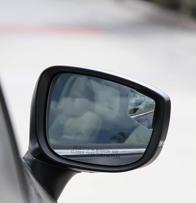 "Rhombus 4000" Car Blind Spot Mirror by Safe View Company - Change Lanes w Confidence, Frameless HD Convex Glass, Seamlessly Contours to Rear View Side Mirrors, Peel & Stick (2Pack)