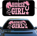 Horse Girl Car Window Sun Shield Cute Pink Cowgirl Western Country Front Window Sun Shade Rays Sun Shade Visor Protector for Car Sedan Truck SUV Accessories 59" L x 31.5" W