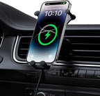 Wireless Car Charger, 15W Fast Charging Phone Mount for Car Vent, Car Phone Holder with Enlarged Charging Coil for iPhone 15 14 13 12 11 10 8 Pro Max Xs, Samsung Galaxy S&Note Series Google LG