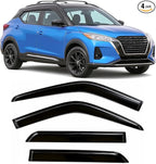 2018-2024 Tape-On Rain Guards for Nissan Kicks Side Window Visor Deflectors Extra Thick Vent Shades 2019 2020 2021 2022 2023