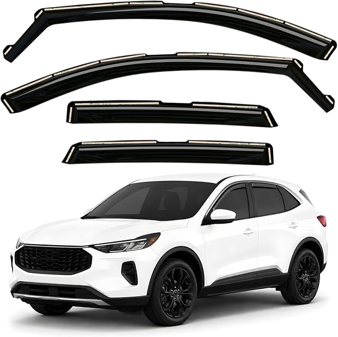 GrandWheel Window Deflectors Smoke Tinted in-Channel Side Window Vent Visor Deflectors Rain Guards Compatible with Escape 2020-2026 - 4pcs. GW0875