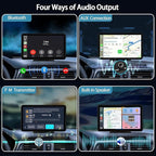 Carplay Screen for Car, 7" HD Wireless Apple CarPlay & Android Auto, Portable Car Stereo Touchscreen with Bluetooth, Mirror Link, Voice Control, Backup Camera, GPS Navigation, AUX, Fits All Vehicles