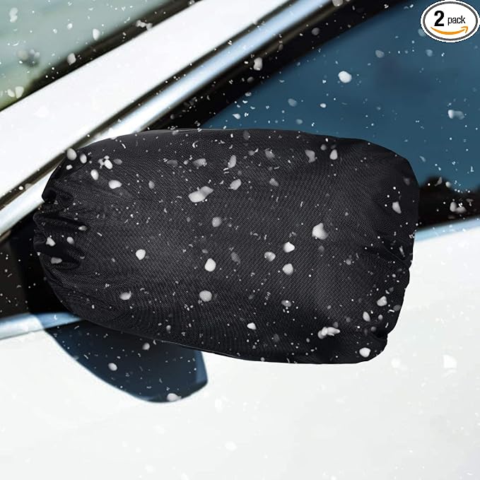 Side View Mirror Cover Auto Rearview Protection Cover Snow Ice Mirror Exterior Rear Accessories Universal Size for Cars, Black(2 Pieces)