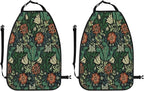 William Morris Compton Vintage Floral Art Car Seat Back Kick Protectors Kick Mats With Storage Pockets For Vehicles To Protect From Dirt Mud Scratches 2 Pack