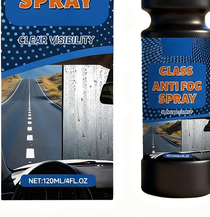 Anti Fog Spray Glasses - 120ml Long-Lasting Quick Auto Defogger, Clear Coating Solution with Easy Spray for Trucks Pickups Suvs Bicycle Helmets Truck Rv Camping Daily Commute Vehicle Travel Safety