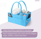 Mr. Pen- Baby Diaper Caddy Organizer, Blue | Nursery Storage Bin and Car Organizer for Diapers and Baby Wipes