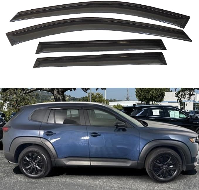 Tape On Window Visors Rain Guards for 2023 2024 2025 Mazda CX-50(CX50),Side Window Wind Deflectors Vent Guard Shade Sun Car Accessories,Fits CX50 23 24 25,Vent Visors,4-Pieces Set