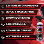 Fortify Quick Coat - 16oz Ceramic Waterless Detailer Spray | 3-in-1 Wash, Wax & Nano-Ceramic Coating | Mirror Shine, Zero Streaks, No Dust Residue | 6-12 Month Protection | Made in USA