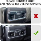 Car Rear Armrestbox Air Outlet Vent Sticker ABS Carbon Fiber Decal Interior Trim Cover for 2019-2025 Chevy Silverado | for GMC Sierra 2019-2021 1500 2500 3500 HD Accessories