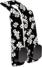 1 Pack Car Seat Headrest Hooks for Purses and Bags Watercolor Daisy Floral Bag Purse Holder for Car with Double Metal Hooks Car Purse Hanger Hanging Accessories