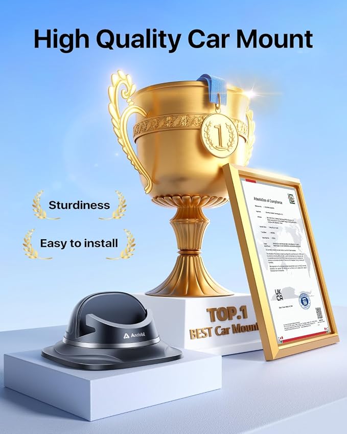 2026 Upgraded Car Phone Holder Mount, Ultra Stable & Silicone Phone Holders for Your Car 360° Rotatable Dashboard Cell Phone Holder Mount for iPhone 17 Pro Max/16/15/14/13/12/ Samsung